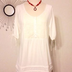 Boho Top With Lace Panel